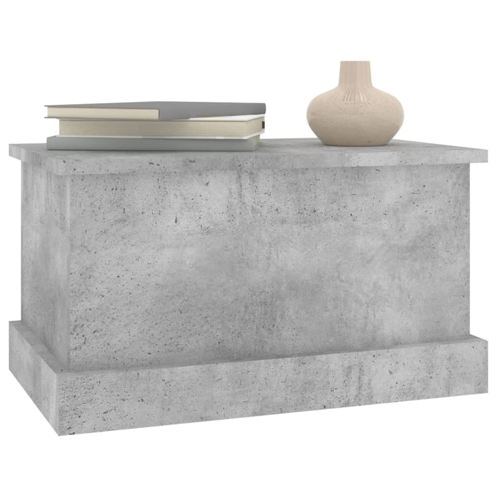 ARKEM Contenitore Grigio Cemento 50x30x28 cm in Legno Multistrato,Baule da Giardino Impermeabile, Cassapanca Contenitore da Esterno
