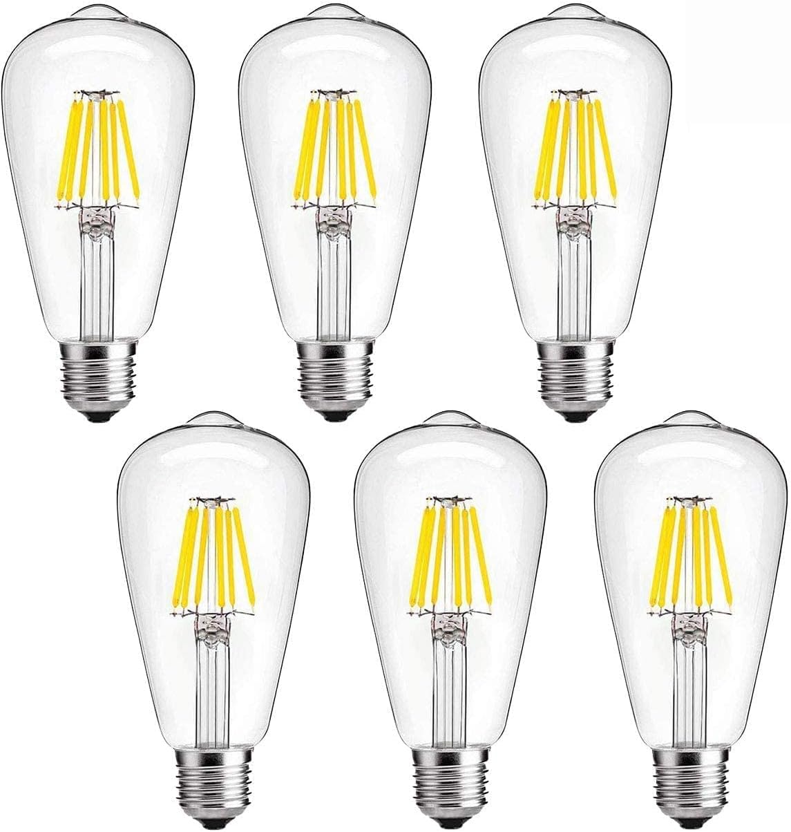 LED Edison Bulb 60W Equivalent 600 Lumen Warm White 2700K E26