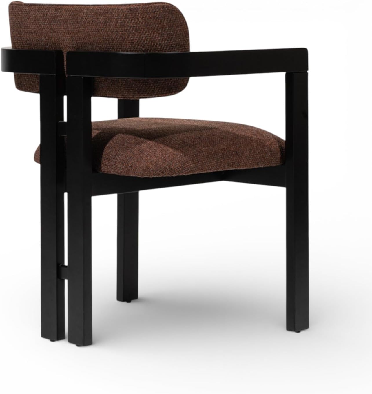 MELAGIO Aaron Dining Chair Black Finish Upholstered Performance Fabric Dining Chair Accent Side Chair Dining Room Living Room Bedroom Restaurant Coffee Shop Fully Assembled