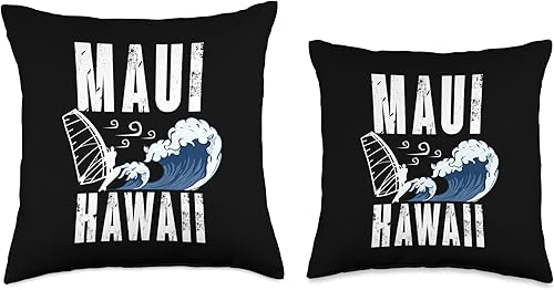 Miniatura 3 de Maui Hawaii Water Sports Windsurf Windsurfer Gift Maui Hawaii  Water Sports Windsurfer Throw Pillow, 18x18, Multicolor