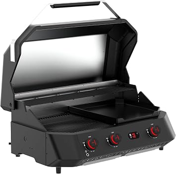 Cozze  G-800 Combo Gas Plancha & Grill 9.5 kW, 3 SS430 Burners, Enamelled Cast Iron Griddle & Grill Grate, 30 mbar, Includes 2 Digital Thermometers