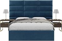 Vista 25 de Vänt - Paneles tapizados de cabecera para montar en la pared, diseño Elizabeth, 120 x 46 pulgadas, configuración de 16 paneles individuales