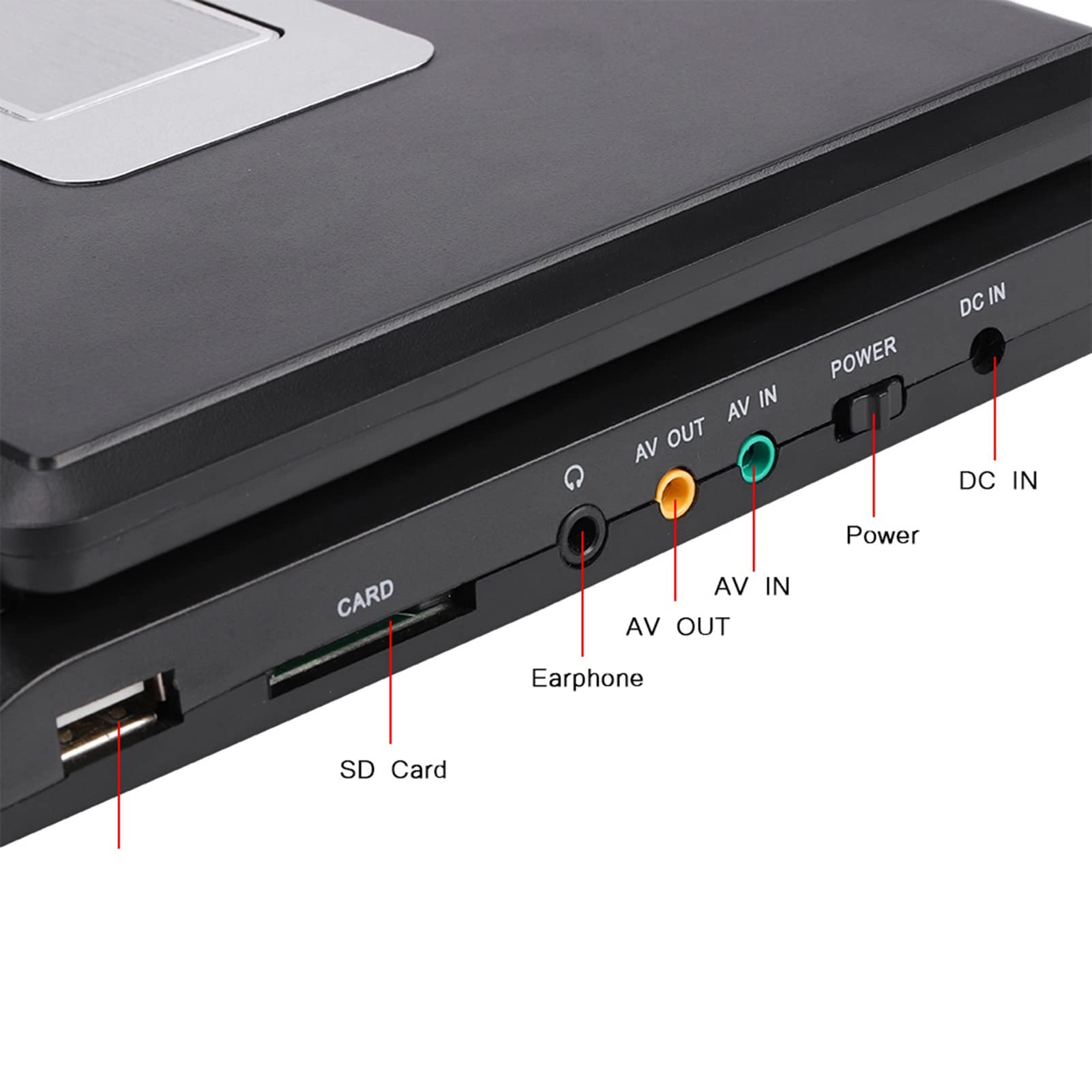 Lettore DVD Portatile, Schermo Girevole da 7 FHD, Supporto per CD/DVD/scheda SD/USB, Telecomando, Adattatore di Alimentazione e Gamepad di Gioco (Spina UE)