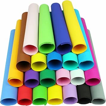 20 PCS EVA Foam Sheets, 19x19inch Colorful Foam Handicraft Sheet for Arts DIY Projects, Classroom, Scrapbooking, Parties Thick Soft PaperRandom Color