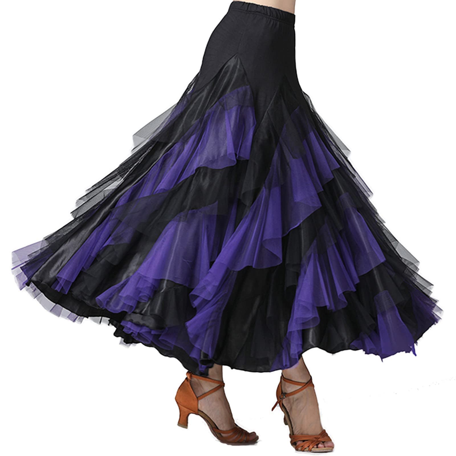 Gonna da ballo da donna, a spina di pesce, per sala da ballo, danza, mezza swing, maxi gonna, abito estivo per danza del ventre, costume per valzer, tango, latino