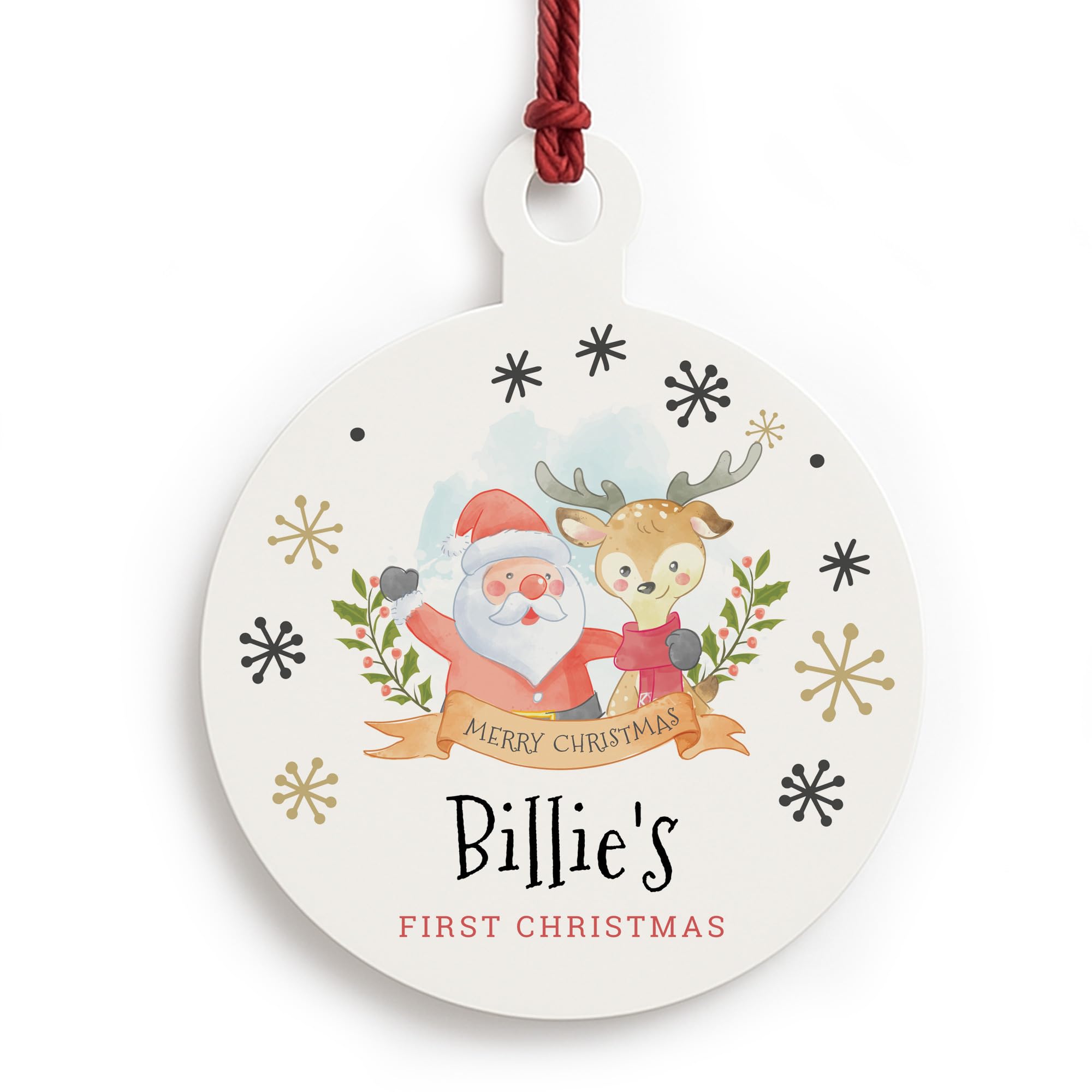 Red Ocean Babys First Christmas Acrylic Bauble Personalised My First Christmas Decoration For Baby Girl Baby Boy Bauble Keepsake For Family