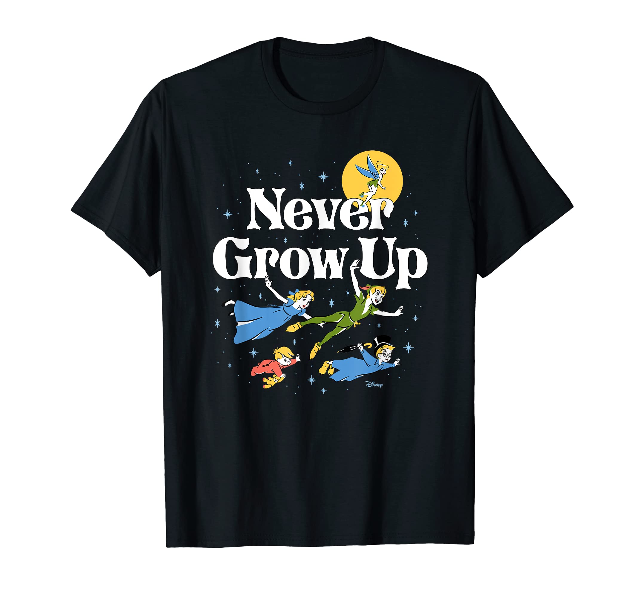 DisneyPeter Pan - Never Grow Up Characters T-ShirtOEKO-TEX STANDARD 100