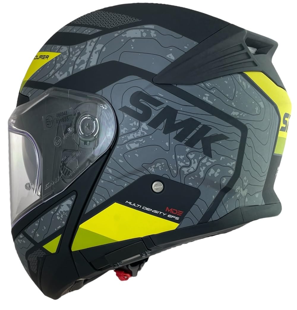 Casco modulare GULLWING Navigator Nero Giallo e Grigio Omologazione 22.06 con doppia visiera P/J (4XL 67/68)
