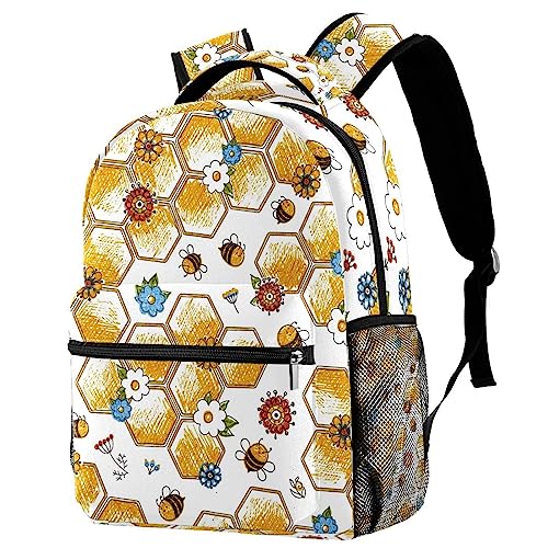 Sac à dos motif abeilles léger et classique pour adolescente et femme