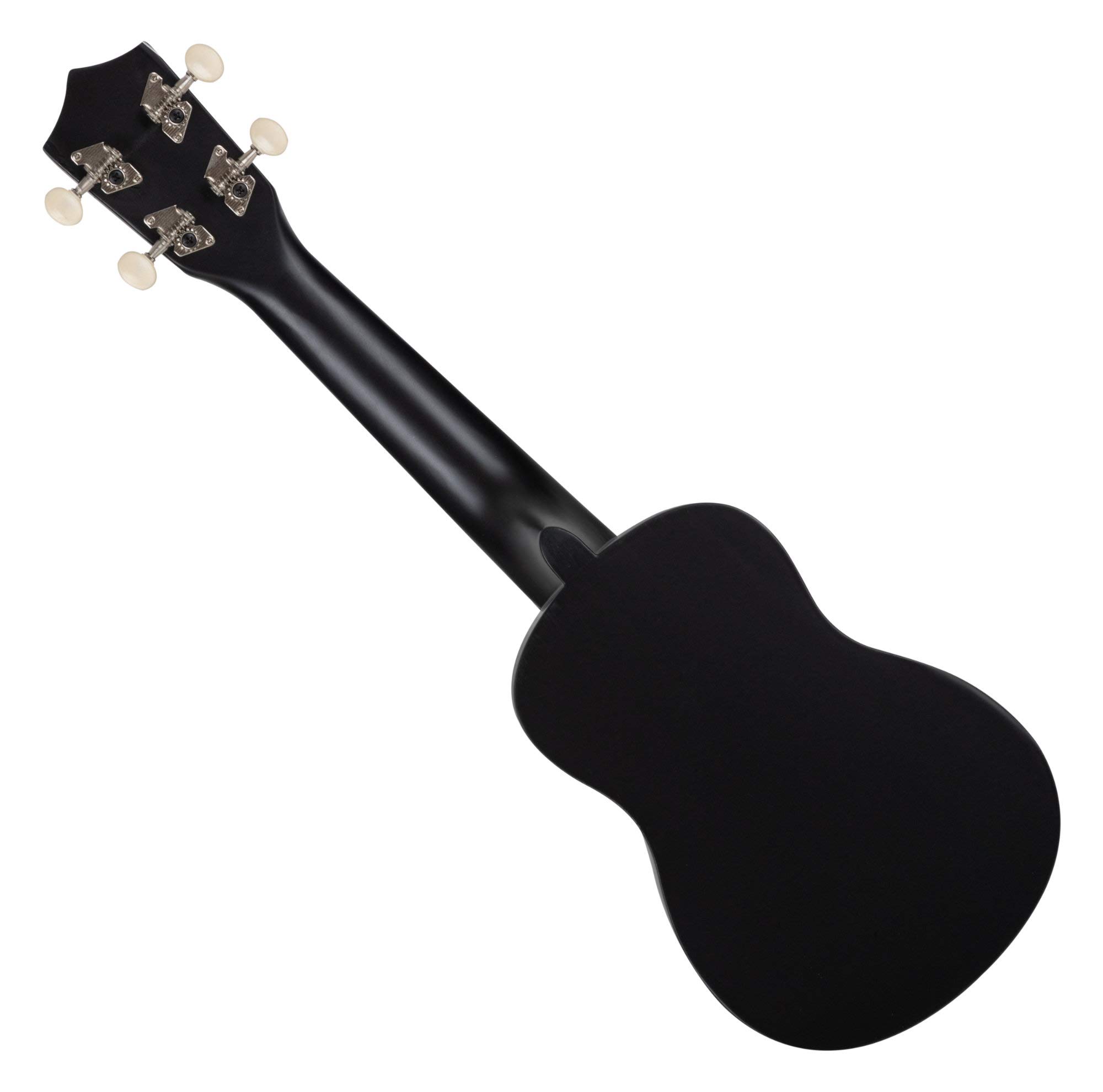 Classic Cantabile US-50 BK Sopranukulele - Ukulele mit 12 Bünden - leichtgängige Gitarrenmechanik - Weiße Nylon-Saiten - Schwarz