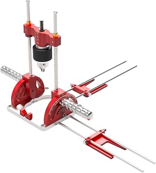 Portable Drill Press, Angle Drill Guide Self-Centering for 1/16" - 1/2" Power Drills 0 To 60 Angle Drill Guide with Drill Chuck & Key, Self-Centering Base Woodworking Furniture