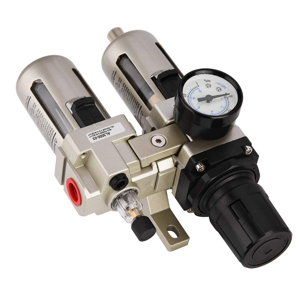 Essiccatore D'aria per Compressore 3/8,1Pc Ac3010-03 Lega di Alluminio Regolatore di Pressione Dell'aria Compressa Trappola per l'umidità Filtro per L'acqua 3/8
