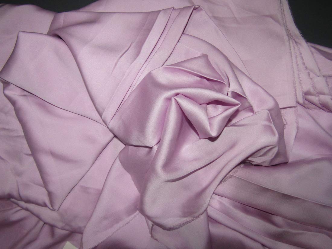 Satin de soie lycra lilas 31 momme haute couture 115 g m² pour styliste