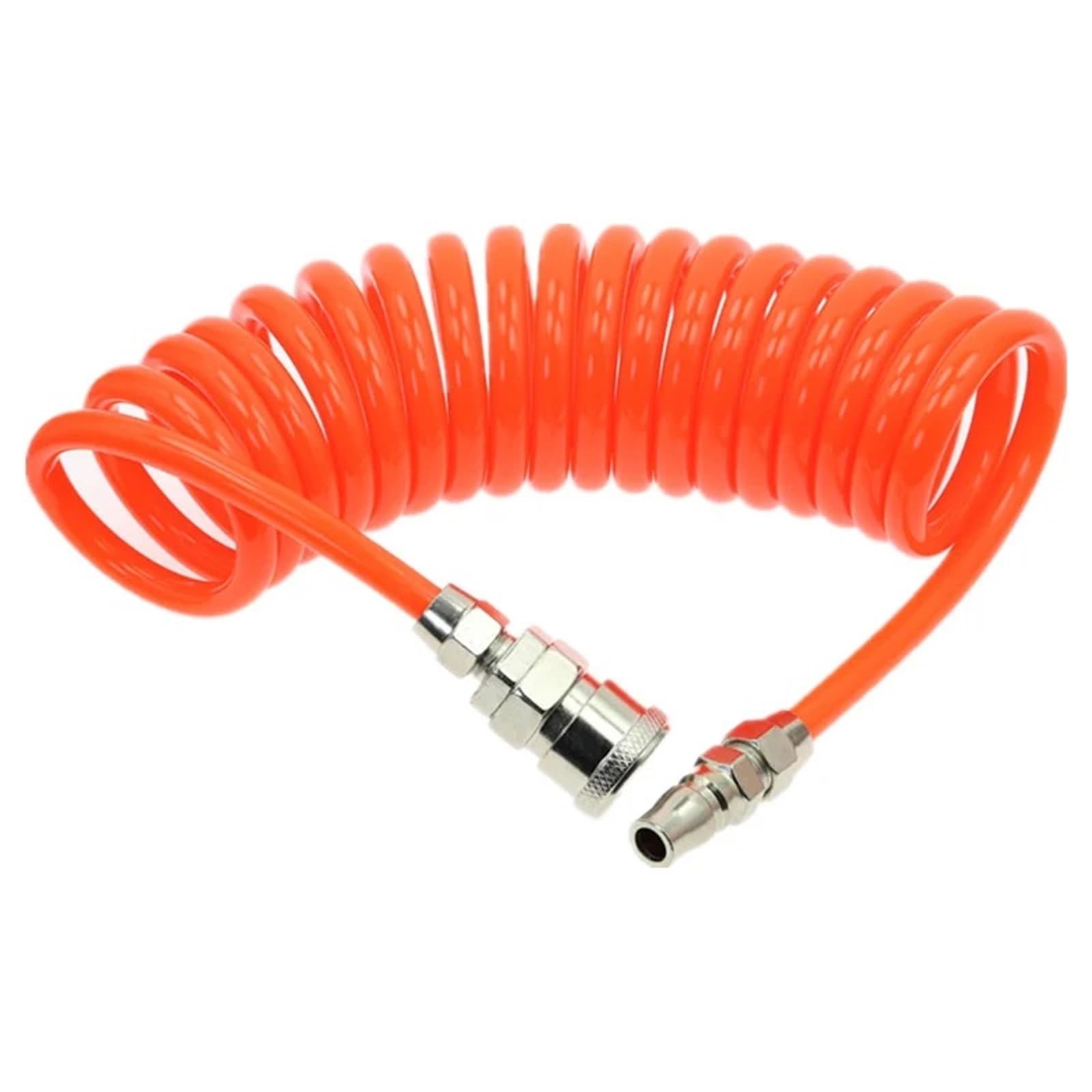 Tubo flessibile a molla in poliuretano da 3 m, 6 m, 9 m, 12 m e 15 m, per compressori, utensili pneumatici e adattatori di collegamento. (10 x 6,5 mm senza raccordi, 6 m)