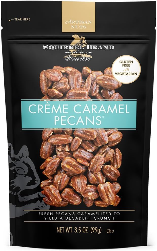 SQUIRREL BRAND Artisan Nuts Creme Caramel Pecans, 3.5 oz (Pack of 6)