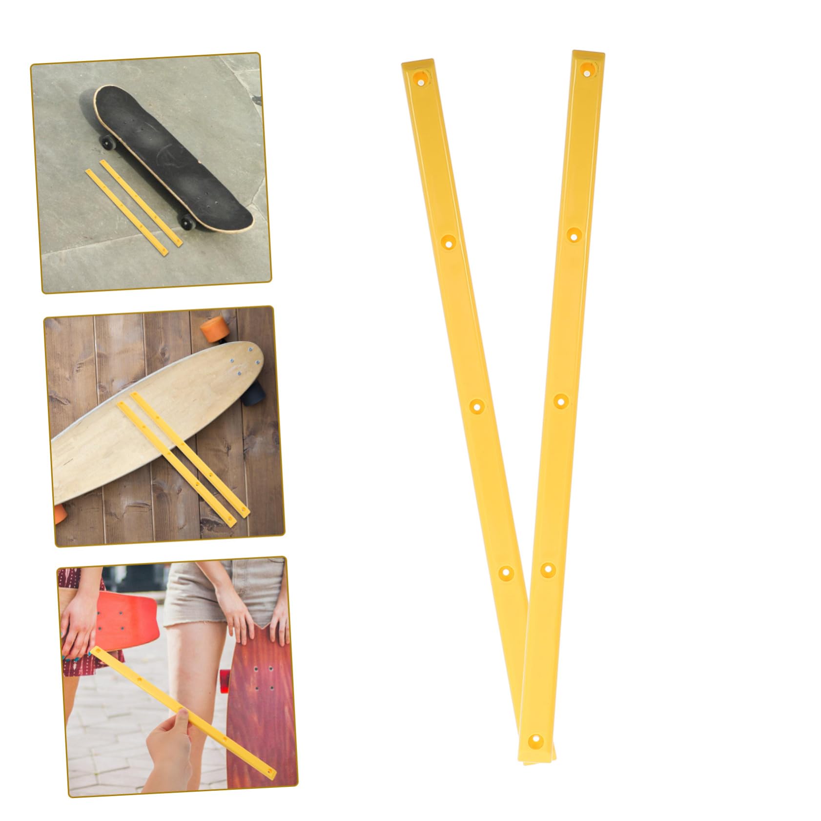Sosoport Bande De Pare-Chocs Os De Côte De Planche À roulettes Remplaçable Rail D'os De Côte Accessoires De Skateboard Grind Rails pour Planches À roulettes Plastique Jaune
