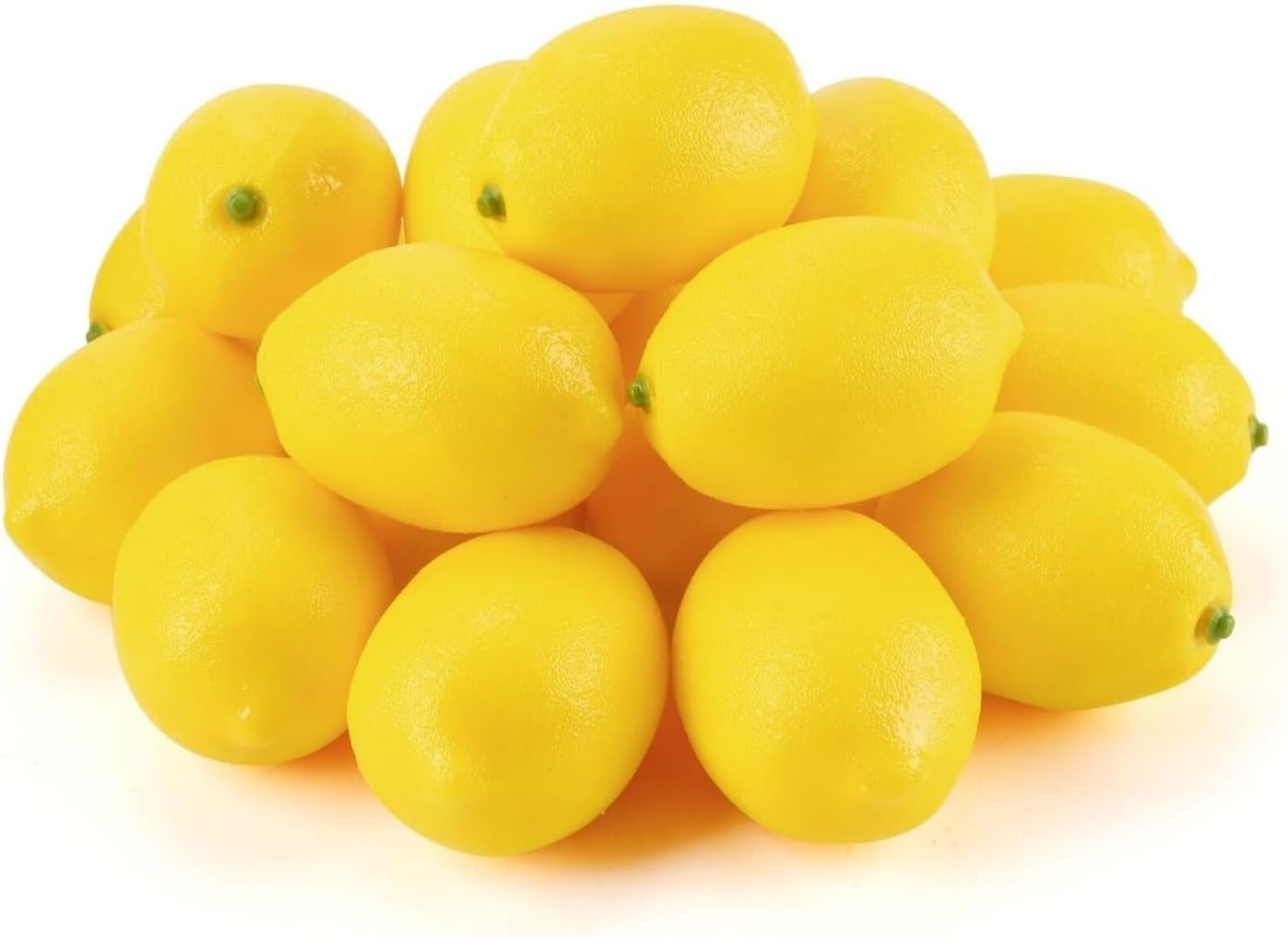 RUVOO Lifelike Faux Fruits Modle 20pcs Artificial Lemons, Fake Fruits for Home Kitchen Party Photo Props
