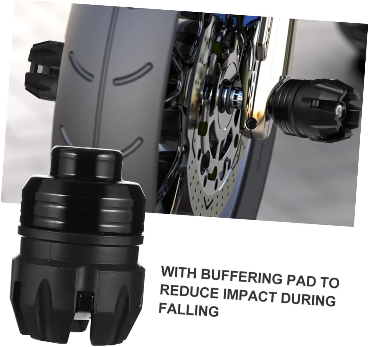 2pcs Motorcycle Front Fork Slider Crash Protector Anti-collision Cup for Motorbike Aluminum Alloy Design with Impact Buffering Pad Black Color Easy Installation