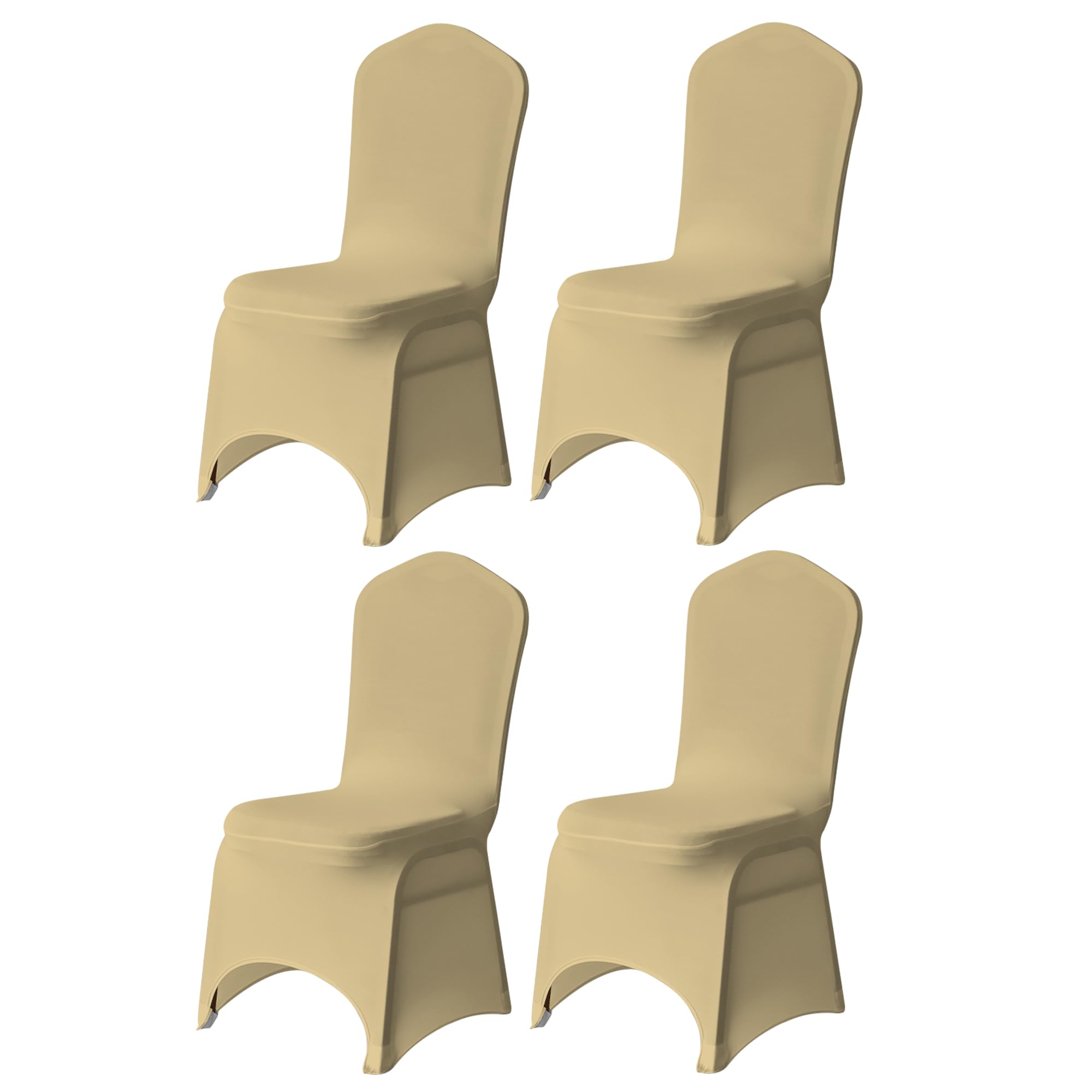 Trimming Shop 4pcs Champagne Wedding Chair Covers Stretch Slipcovers — image 1