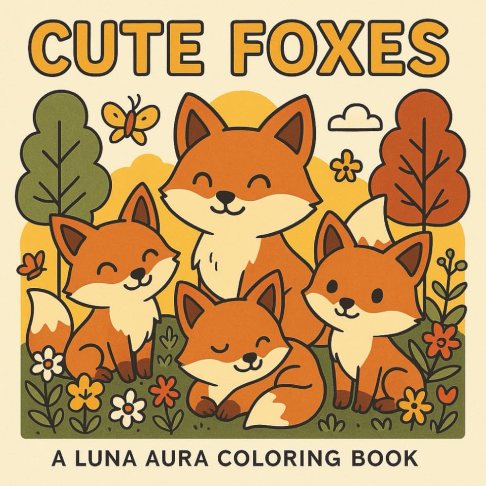 Cute Foxes: A Luna Aura Colouring Book