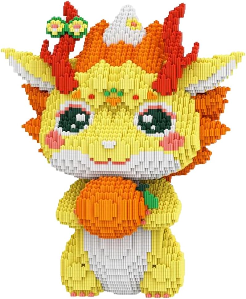 HONLANCH Animal Orange Dragon Micro Building Blocks Set(13500PCS 40cm High Series) Gift for Adults and Kids