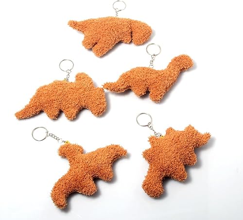 Miniatura 9 de Llavero de pepitas de pollo de dinosaurio, llavero de pepita de dinosaurio, divertido y suave dije de bolsa de peluche de dinosaurio