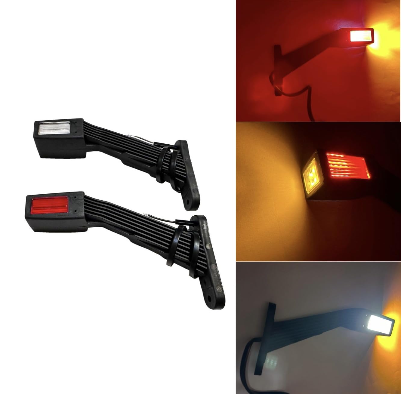 Kit éclairage LED remorque complet 5–9m – Feux arrière LED Neon 5 fonctions IP67, feux gabarit blancs/jaunes QS075 ou CLICK-ON, câble 13 broches, 12–24V, homologué E9