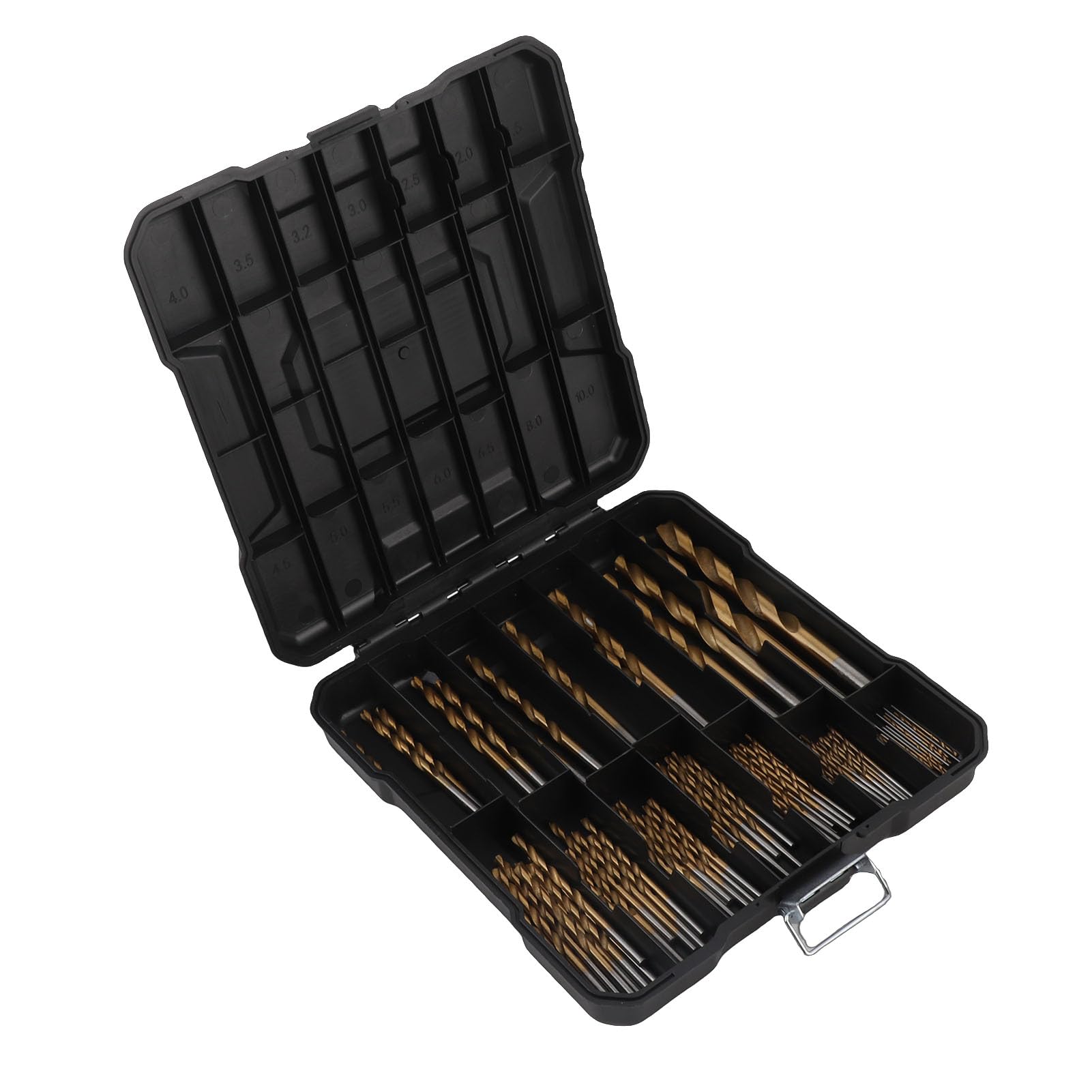 Set di 99 punte da trapano a spirale, punte in acciaio ad alta velocità con gambo tondo e rivestimento in Ti per metallo, legno e plastica, kit di punte di precisione da 1,0 a 3,0