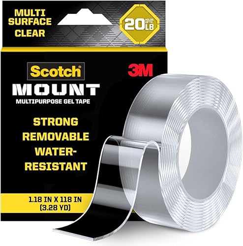 Scotch-Mount Cinta de gel multiusos, cinta de doble cara para aplicaciones resistentes, cinta de montaje extraíble, nanocinta, cinta de montaje