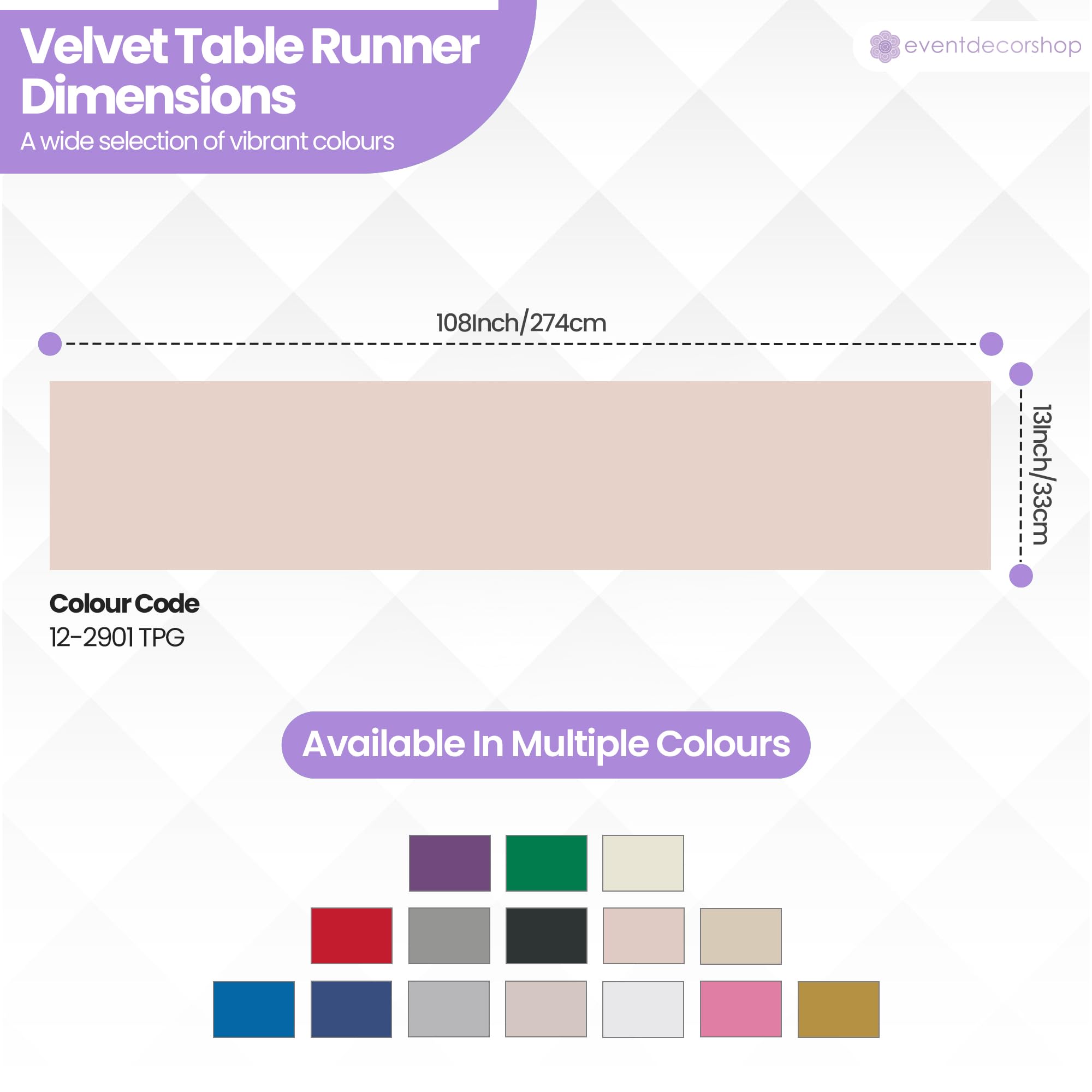 Lot de 10 chemins de table en velours écrasé pour fêtes et événements - Décoration de table de banquet de luxe - 33 x 274 cm - Pour mariage, printemps, Noël, maison, salle à manger