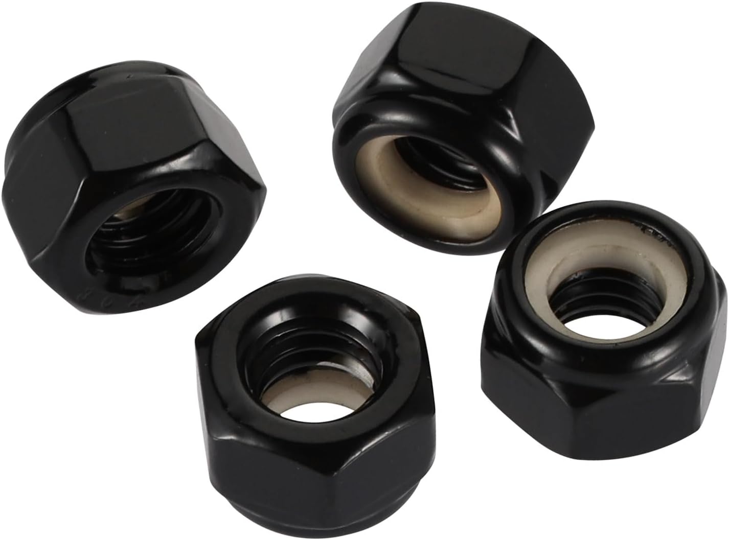 1/2-13 Nylon Insert Hex Lock Nut Stainless Locknuts, 304 Stainless Steel 18-8 Black Finish, Pack of 10