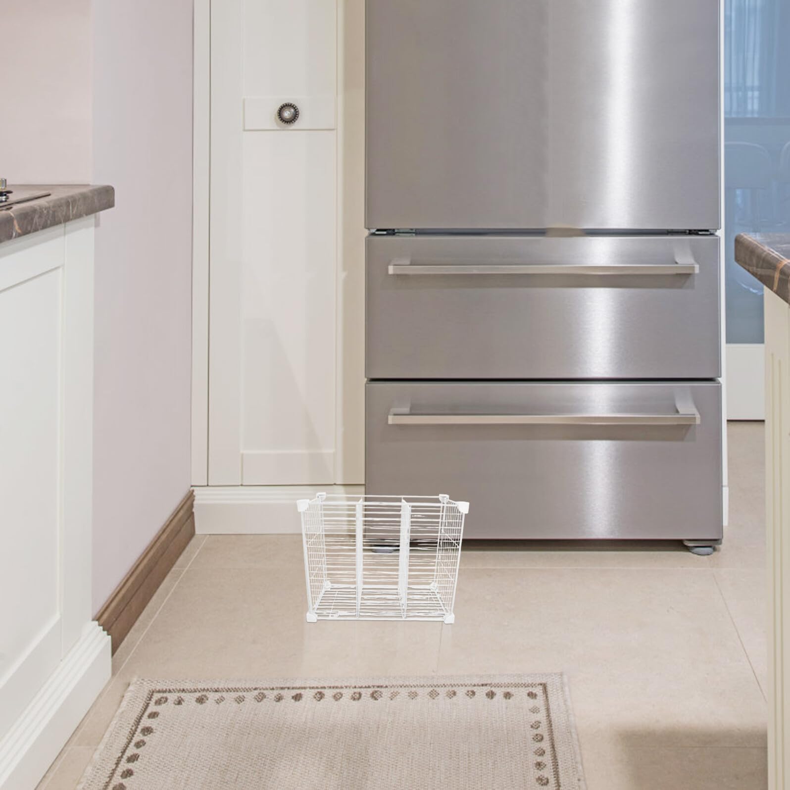 Sewroro Gefriertruhen Organizer aus Metall mit 3 Fächern Temperaturbeständige Gefrierbox Zur Lebensmittelaufbewahrung Modularer Kühlschrank Regaleinsatz für Effiziente Sortierung