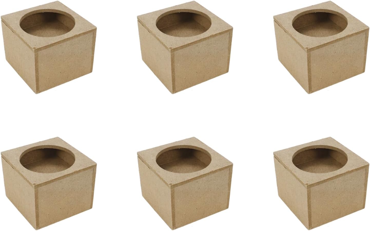 Amazon.com: Nicerity Square Wooden Candle Holders 50x50x40mm 6pcs ...