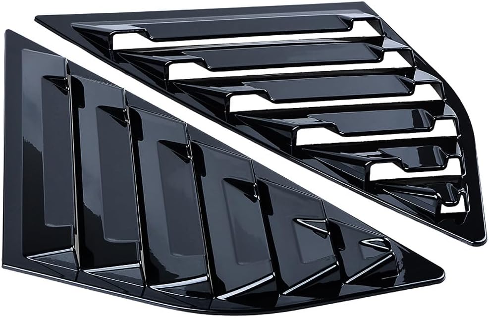 Compatible with Ford Focus SE SEL ST RS MK3 Hatchback Rear Window Quarter Side Vent Window Louvers Scoop Cover (Shiny Black)