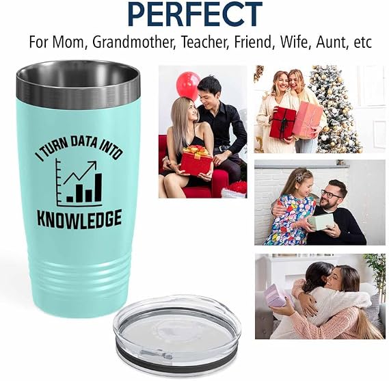 Data Analyst Teal Edition Viking Tumbler 20oz - I turn data into - Computer Science Tech Web Developer IT Database Programming Coding Software