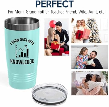Data Analyst Teal Edition Viking Tumbler 20oz - I turn data into - Computer Science Tech Web Developer IT Database Programming Coding Software