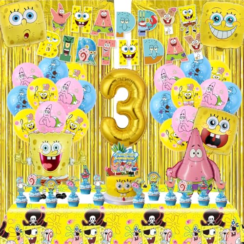 Geburtstag Deko Luftballons Geburtstagdeko Themed Birthday Party Decoration Cartoon Geburtstags Happy Birthday Banner Luftballons Set für Kinder Geburtstag
