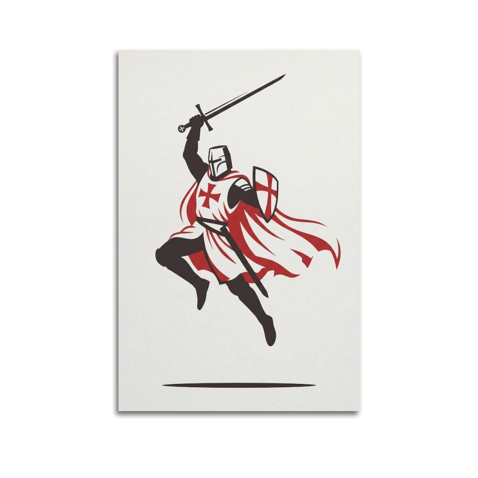 Olyhtr Boys Unframe-Style Minimal Color Templar Knight Poster Sacred Sword Paladin Modern Decorative Canvas Prints - Ideal Wall Art For Family, Man Cave, Game Room, & Girls Bedroom 20X30inch(50X75cm)