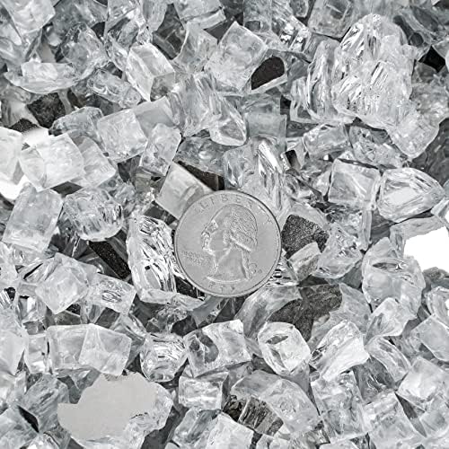 Onlyfire 10 lbs Fire Glass Rocks 1/2 Inch, Reflective Tempered Glass for Propane Fire Pit & Gas Fireplace, High Luster Firepit Glass Stones for Fire Table, Platinum (Multicolor Options Available) — view 6