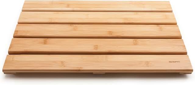 14 Bathroom Color Ideas for Fresh Bright Stylish Palettes 133 GOBAM Natural Bamboo Bath Mat - Non-Slip Shower & Bathtub Mat, Easy Clea...