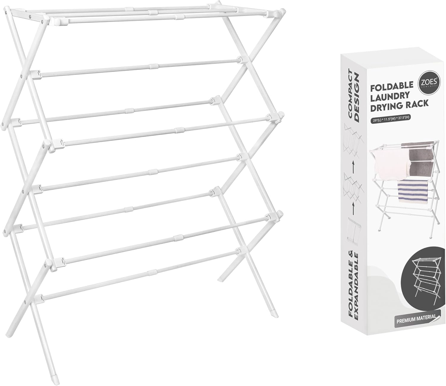Amazon.com: ZOES HOMEWARE Clothes Drying Rack for Laundry | Foldable ...
