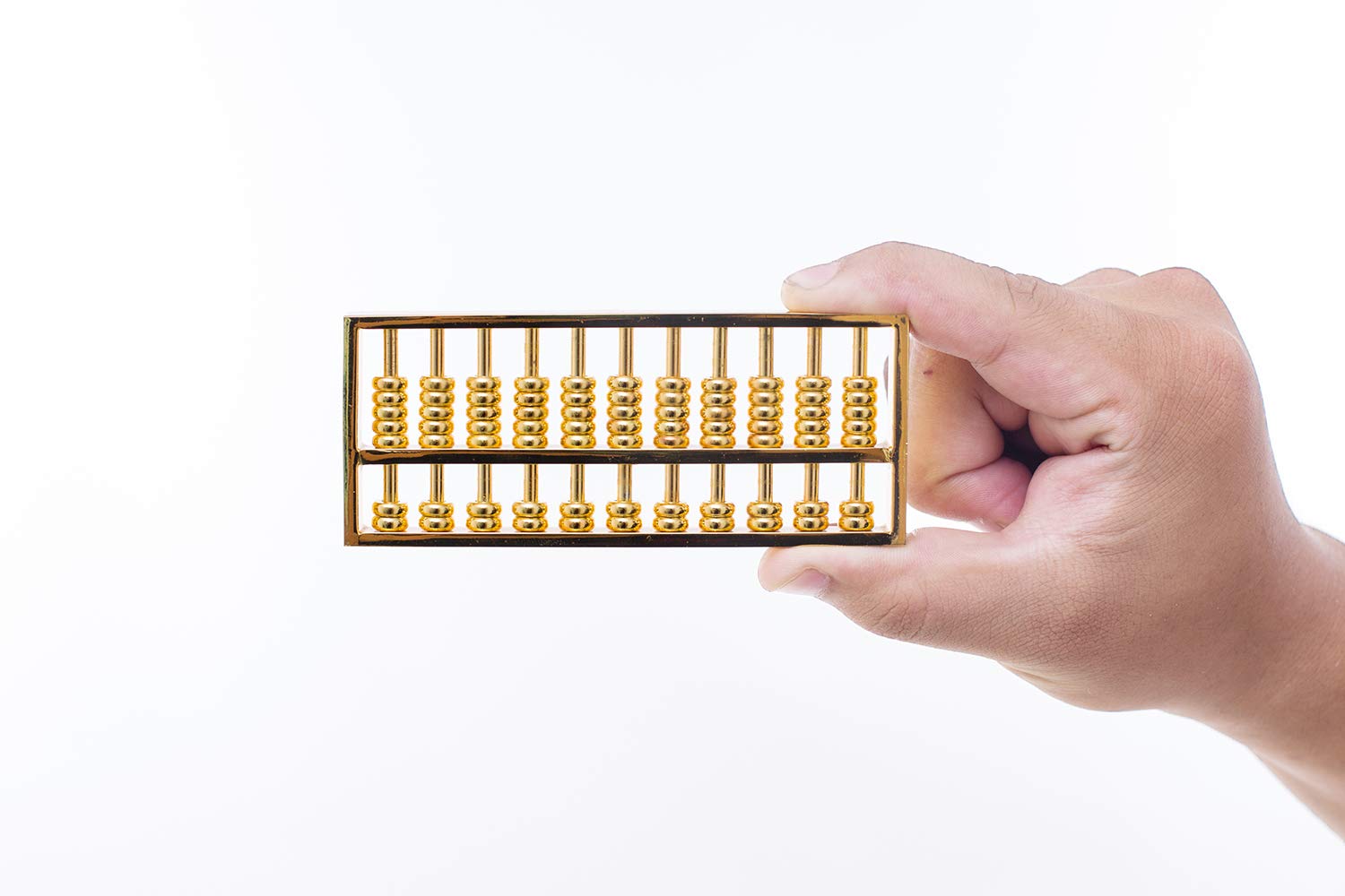 BRABUD Mini cobre Abacus decoración calculadora china calculadora matemática herramienta para niños adultos colección WQ018 5