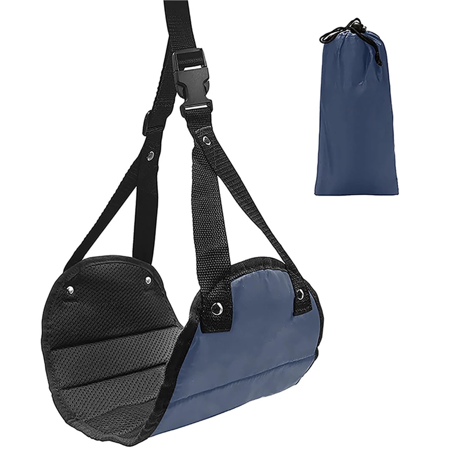 Amaca poggiapiedi regolabile portatile for viaggi in aereo, volo lungo, autobus, treno, ufficio, accessori da viaggio for(Dark blue)