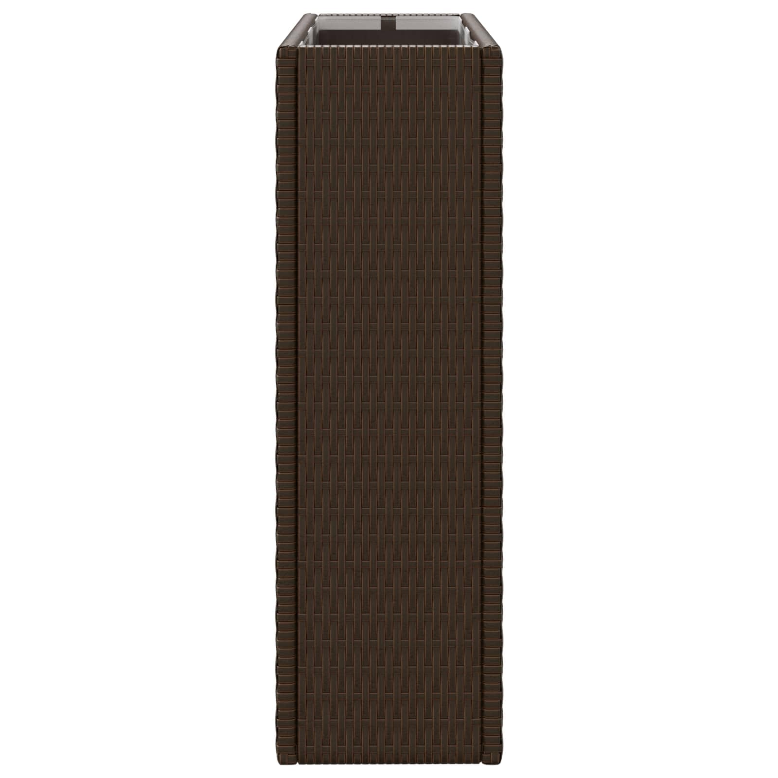 vidaXL Wysoka doniczka 55 x 22 x 70 cm, tak, stylowy, rozszerzony, prostokątny pojemnik na rośliny, odporny na warunki atmosferyczne, rattanowy stojak ogrodowy, elegancka dekoracja na kwiaty