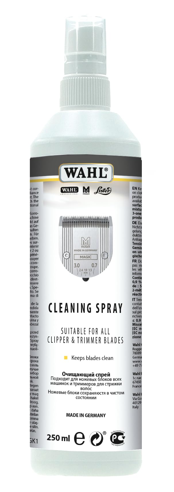 Wahl Schneidsatzpflege-Set, Schneidsatzöl, Reinigungsspray, Blade Ice, Pflegeset für Schneidsätze, geeignet für Haarschneide- und Trimmerschneidsätze, reduziert Reibung, entfernt Schmutz
