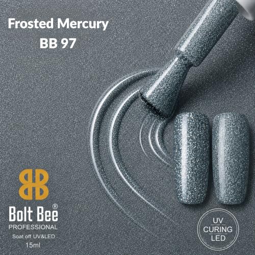 Image of BOLT BEE 15ML Gel Nail Polish 1Pc Clear Pink Glitter Nail Polish Soak Off UV LED Nail Gel Polish Nail Art Starter Manicure Salon DIY at Home, 0.5 OZ (1) (97)