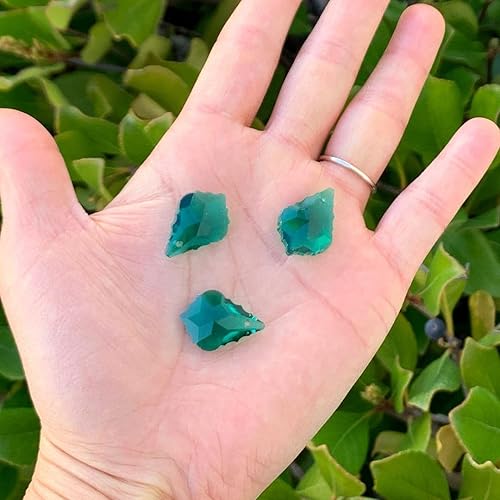 Miniatura 2 de 20pcs Checa Faceted Cristal Barroco Candelabro Colgante gota Perlas Sueltas Atrapasoles 0.866 in Mayo Piedra de nacimiento verde esmeralda para DIY