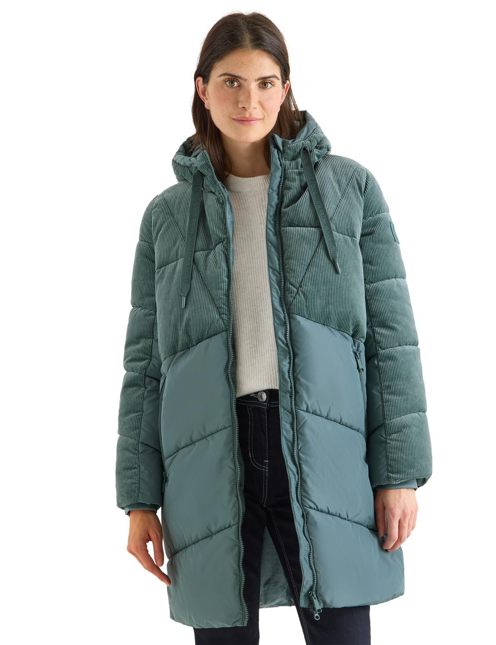Cecil Puffer Mantel mit Cordmix