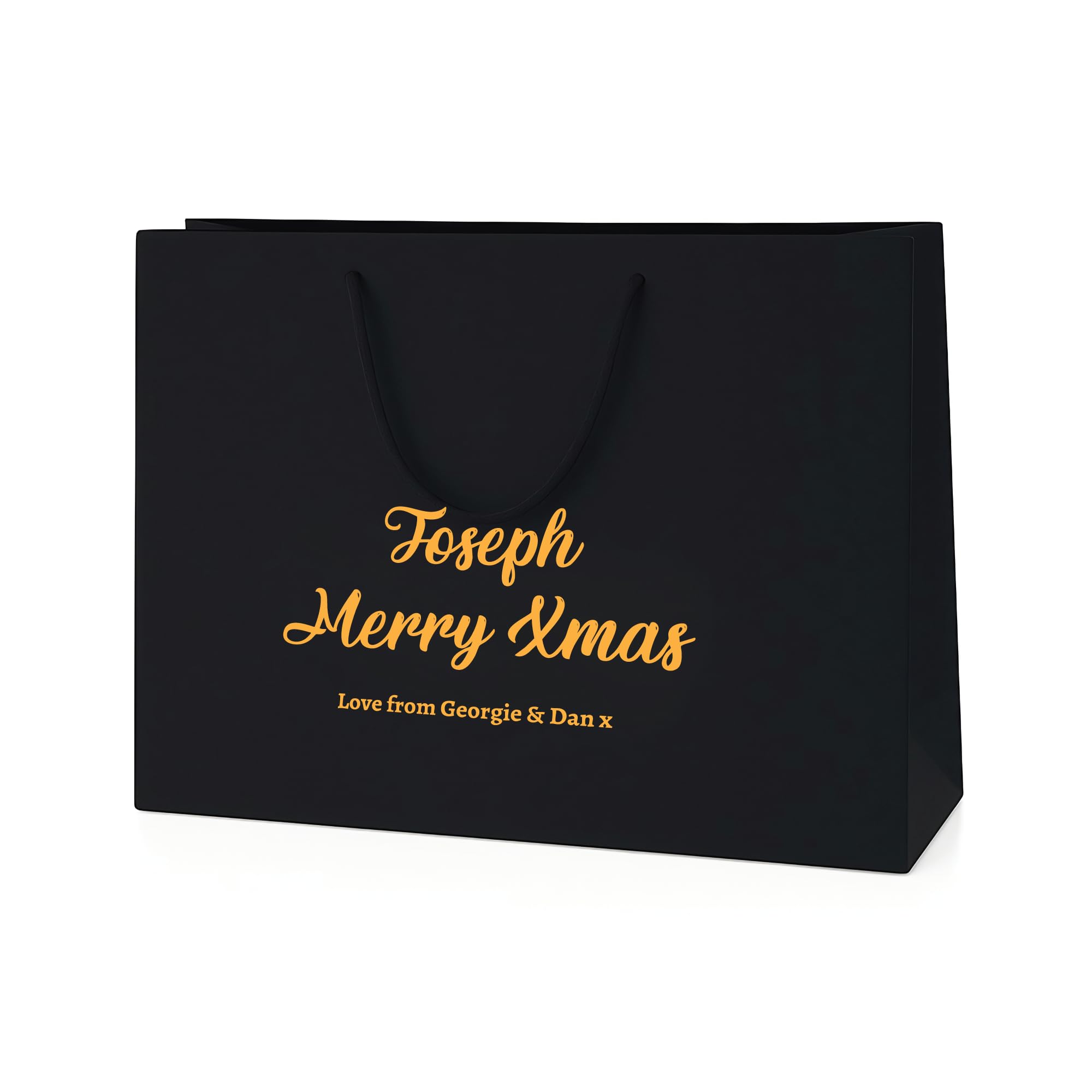 COOKIES AND KOALAS Black Christmas Gift Bag - Medium Wide 35x24x10cm Foil