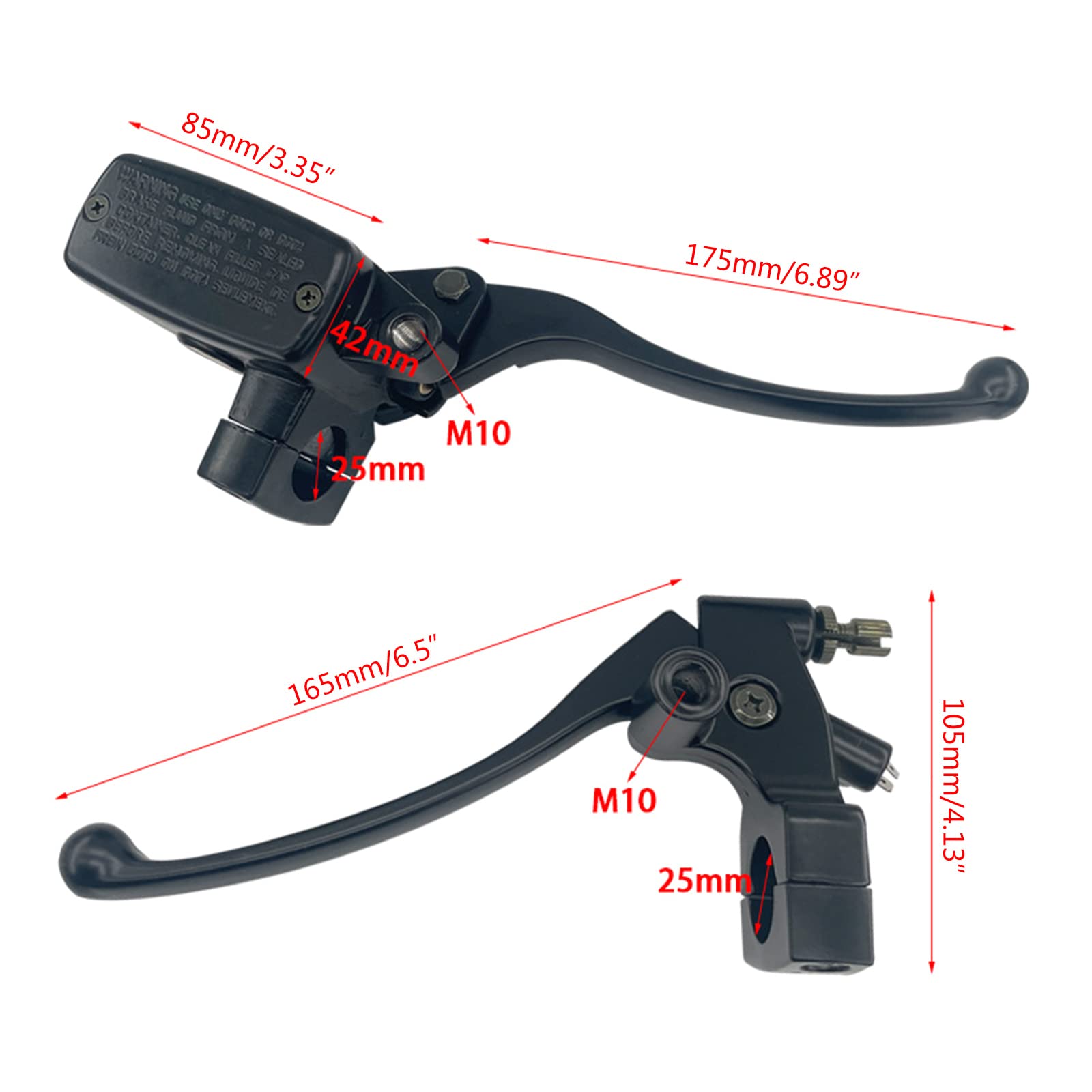 Motorrad 25 mm Lenkerbremszylinder links/rechts Set